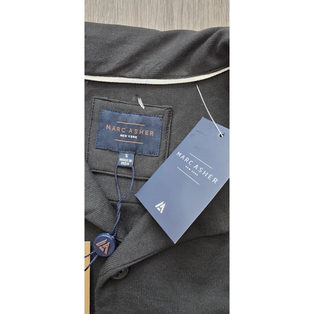 Marc Asher Polo Shirt Small Black Modal Blend Button Front NWT - Picture 9 of 10